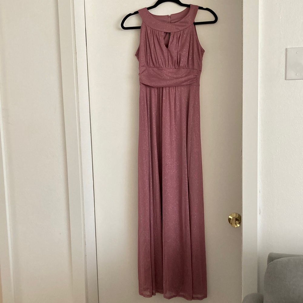 Sweet Storm mauve pink sparkly maxi dress